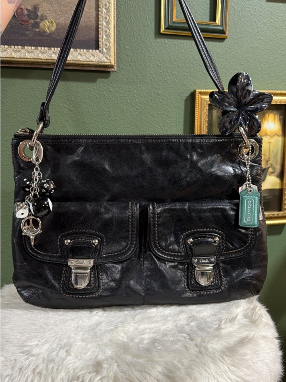 Coach Poppy Hippie Leather Bag